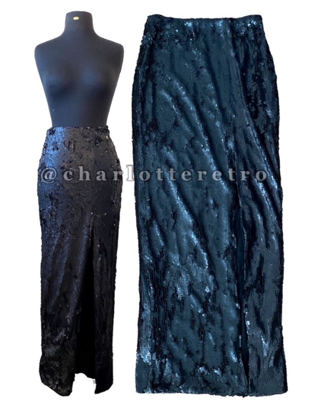 Lulu's x Blaque Label • Sequin Maxi Skirt w 27" Thigh Split